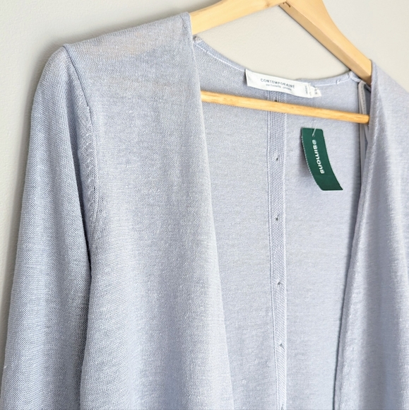 NWT Simons 100% Linen Button-Back Cardigan - Picture 6 of 11